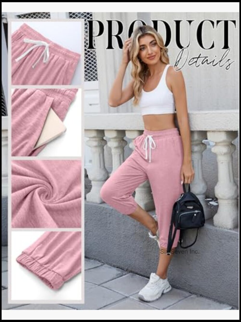 3-Pack Women's Capri Sweatpants Joggers High Waisted Athletic Lounge Pants with - Picture 6 of 7